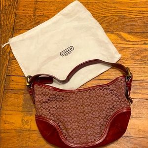 Vintage Burgundy Coach Purse With Dust Bag